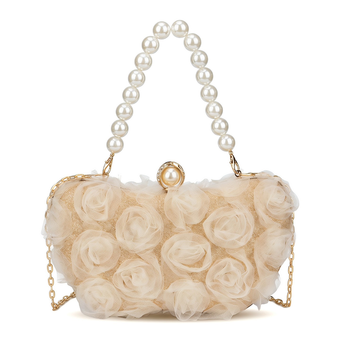 Женский клатч INSPIRE CHIC Lace Floral Evening Clutch Purse for Women Romantic Hard Shell Handbag with Removable Gold Chain Strap 8.3*2.0*4.9 inches Gold, цвет: С принтом — фото 1