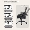 Adjustable Ergonomic Office Chair with Breathable Mesh, Wheels, Flip-Up Arms, and Lumbar Support - Ideal for Home Office and Study - 2 of 4