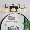23" Retro 4-Light Bathroom Vanity Light Fixture with Crystal Glass Shades, Wall Mounted Lighting for Bathroom, Powder Room,Vanity Mirror (No Bulbs) - 3 of 4