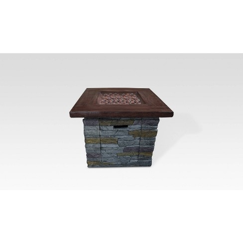 Hamilton Brick Square Outdoor Gas Fire Pit Gray Summerland Home