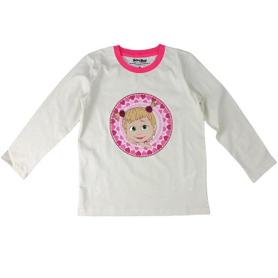 Masha And The Bear Toddler Animal Icon Classic Fit Long Sleeve Round T ...
