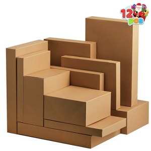 Joyfy 12pcs Christmas Cardboard Kraft Gift Boxes, 4 Different Sizes Brown  Shirt Robe Wrapping Boxes for Christmas Holiday DIY Festive Present Boxes - 1 of 4