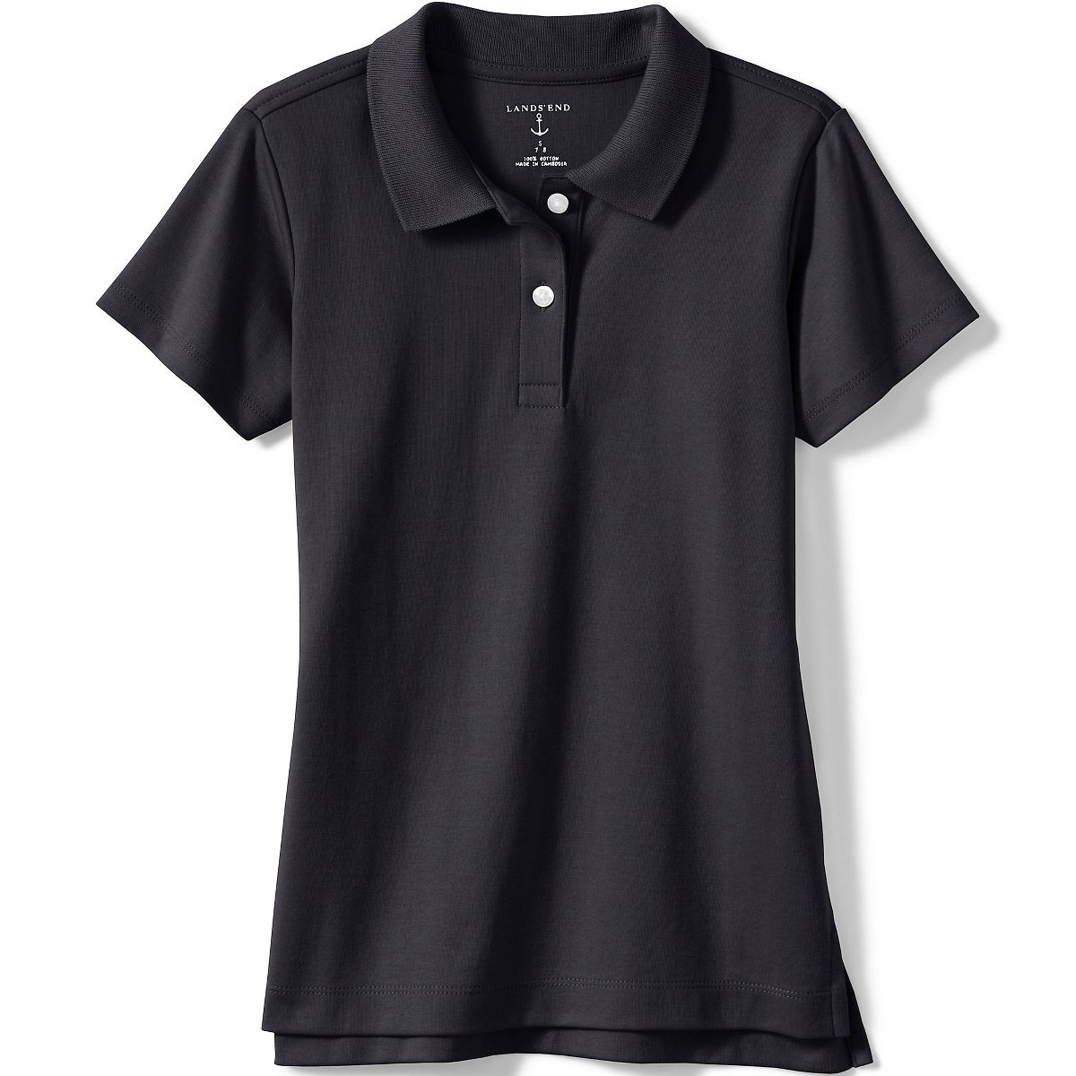 Lands' End School Uniform Kids Short Sleeve Feminine Fit Interlock Polo Shirt - thumbnail 4