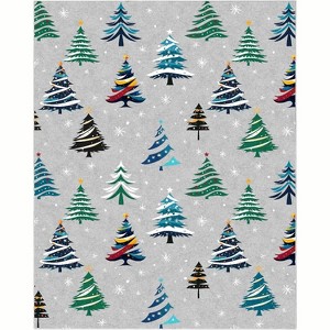 COZONY Washable Christmas Tree Motif Low Pile Area Rug for Living Room Bedroom Dining Room - 1 of 4