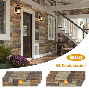 6-Packs Faux Stone Wall Covering Panels for Interior and Exterior Decor, PU Stone Veneer Exterior, Exterior Siding Panels, 46.46" x 12.99" - 1 of 4