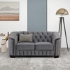 64.3" Velvet Curved-Arm Loveseat Sofa with Thick Padded Seat and Solid Wood Legs - 2 of 4