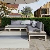 3 PCS Outdoor Wicker Sectional Sofa Set, Sofa with Built-In Side Table, Handwoven Rattan Sofa with Acacia Wood Frame and Cushion-Coolbibila - 3 of 4