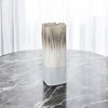 HomeRoots 12" Brown Light Blue And Off White Color Block Square Ceramic Table Vase - 2 of 4
