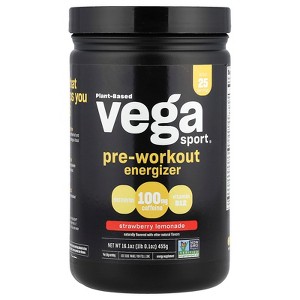 Vega Sport, Plant-Based Pre-Workout, Strawberry Lemonade, 1 lb 0.1 oz (455 g) - 1 of 2
