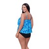 Trimshaper Women's Ronnie Two Tier Ruffle Tankini Swimsuit Top - 2 of 3