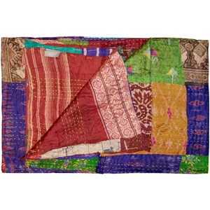 Taj Hotel Kantha Silk Blend Throw | 50"x70" | B - 1 of 4