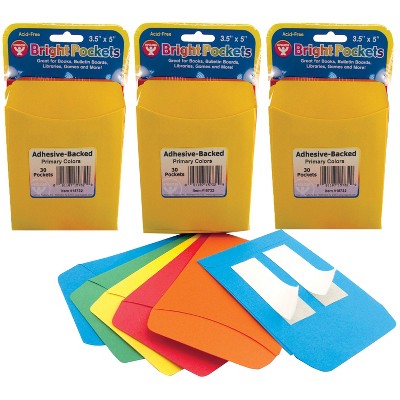  The Library Store Self-Adhesive Book Pockets Book Processing  with Date Grid 100 per Package : Office Products