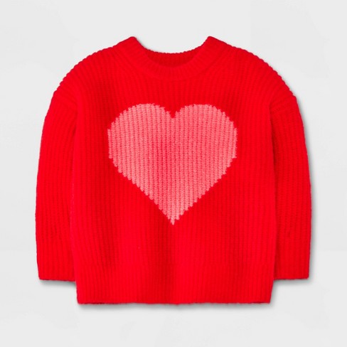 Baby Heart Sweater Cat Jack Red Newborn