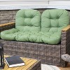 Sunnydaze Outdoor Olefin Polyester Replacement Settee Back and Seat Cushion Set for Bench, Couch, or Loveseat - Green - 3pc - 4 of 4