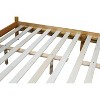DOMETOUR Queen Size  Rubber Wooden , Solid Wooden Bed with Teddy Velvet Cushion Upholstered Headboard, Enhanced by Support Feet,Beech White - 3 of 4