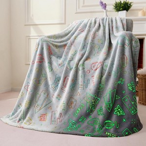 Joyfy Glow in The Dark Blanket 50" x 60" - Ultra Soft & Plush Blanket for Kids Birthday Bedroom Decor, Gaming Gifts for Girls Boys Age 2 3 4 + - 1 of 4