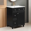24" Bathroom Vanity with Sink, Free Standing Single Basin Vanity Set with Two Drawers and One Door - Leovsnove - 2 of 4