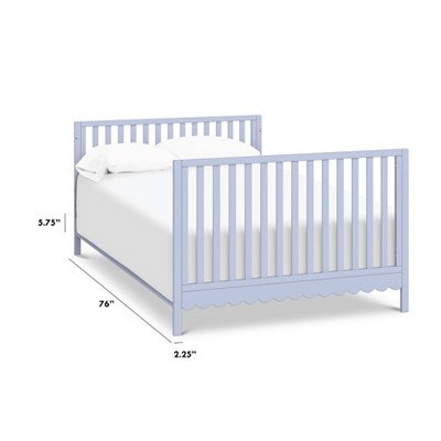 Powder Blue Painted Pine Wood Full Bed Rails