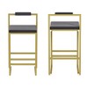 SKRAN Modern Bar Stools Upholstered Velvet Set of 2 With Footrest & Back Support Durable For Entertainment Or Daily Use - 4 of 4