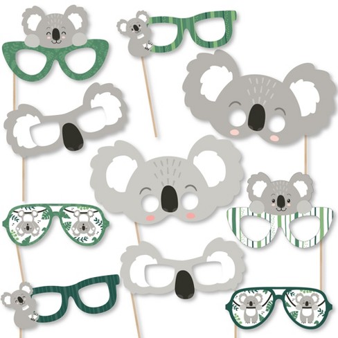 Big Dot of Happiness Koala Cutie Glasses and Masks - Paper Card Stock Bear Birthday Party and Baby Shower Photo Booth Props Kit - 10 Count - image 1 of 4