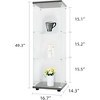 Glass Display Cabinet 3 Shelves Display Cabinet with Glass Doors, Floor Standing Curio Display Cabinet Trophy Display Case for Living Room - 2 of 4
