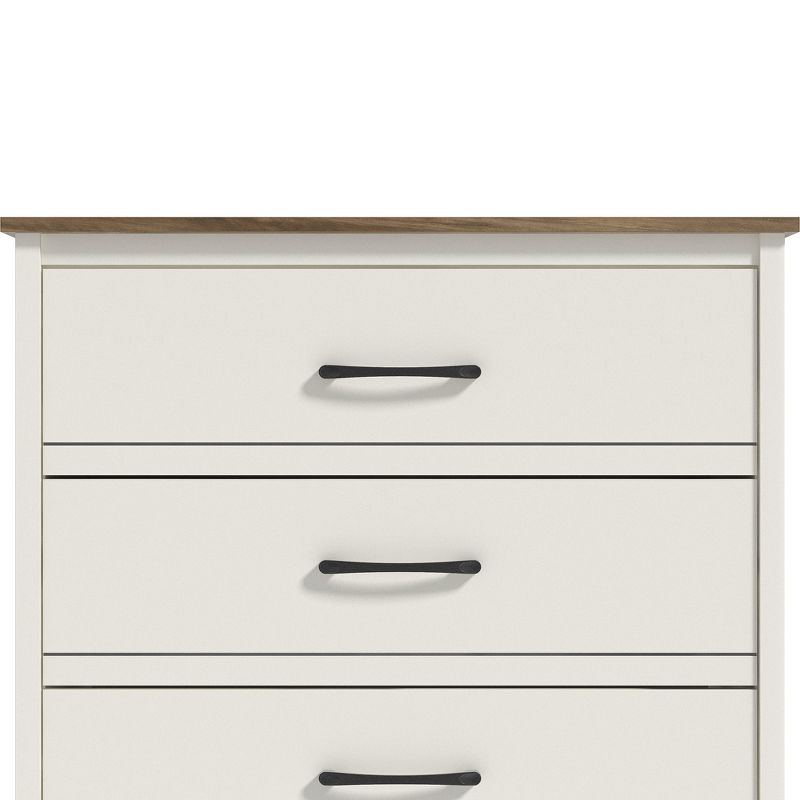 Galano Kellie 5 Drawers Chest of Drawer (47.7 in. H x 31.5 in. W x 15.7 in. D) in Ivory with Knotty Oak, Amber Walnut, 5 of 14