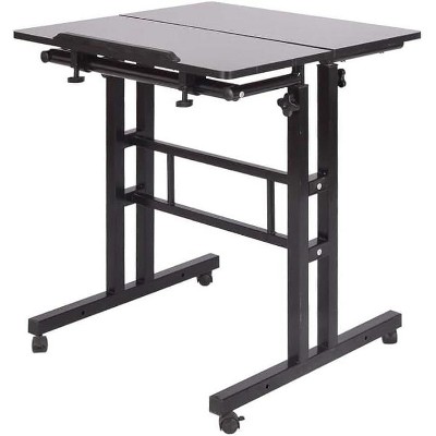 23.6" Small Standing Desk with Wheels, Mobile Stand Up Desk with Standing , Standing Table on Wheels, Rolling Computer Desk Adjustable Height