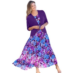Woman Within Plus Size Rib Trim Cardigan Shrug - 1 of 4