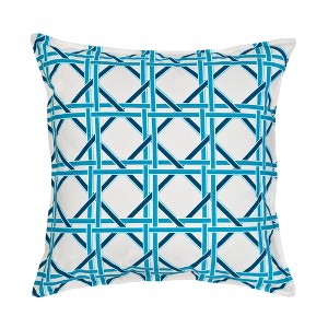 Kensington Garden 20"x20" Oversize Cane Cotton Canvas Square Throw Pillow Cover - 1 of 3