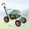 Heavy-Duty Rolling Garden Cart with Swivel Seat & Tool Tray,All-Terrain Wheels, Adjustable Height,for Planting, Weeding, and Yard Work,steel - 2 of 4