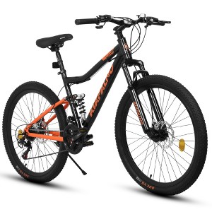 RISOKEYS 26 Inch Mountain Bike,21 Speed with High-Carbon Steel Frame Bike for Adults,Dual Disc Brake & Shock Fork Plus Shock Absorber - 1 of 4