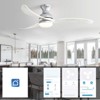 52 Inch High CFM Ceiling Fan with Lights 3 Wood Blades Smart Ceiling Fan with Remote and App Controls ETL Quiet DC Motor 6 Speed Timing - 3 of 4