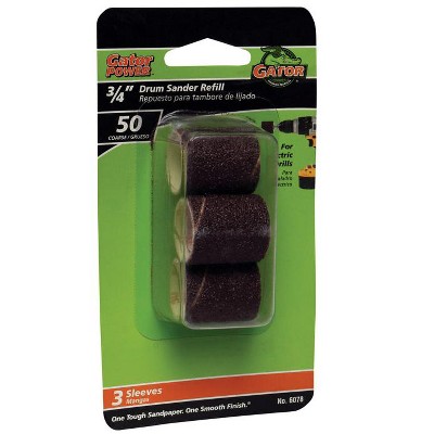 Gator 3/4 in. D X 3/4 in. L Aluminum Oxide Abrasive Sleeve Refill 50 Grit Coarse 3 pc