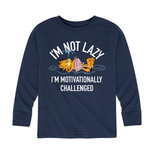 Boys' - Garfield - Not Lazy Long Sleeve Graphic T-Shirt - 1 of 4
