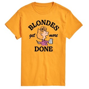 Men's - Peanuts - Blondes Get More Done Short Sleeve Graphic T-Shirt - 1 of 4