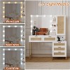Modern Makeup Vanity Desk with Lights, White Vanity Table with 10 Led Light Bulbs & Power Outlet, Large Storage Shelves and Drawers Makeup Table - 3 of 4