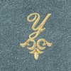 Linum Home Textiles 100% Turkish Cotton MONICA Gold Thread 2PC Embellished Washcloth Set - 3 of 3