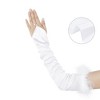 INSPIRE CHIC Women's Satin Hooked Finger Feather Fingerness Costplay Sleeves Gloves for Christmas Dance Party 1 Pair - 3 of 4