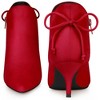 Perphy Women's Pointed Toe Side Zip Back Bow Kitten Heel Ankle Booties - 2 of 3