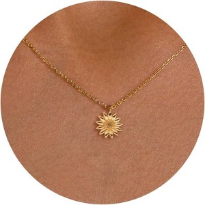 Gold Symbol Necklace for Women, 14K Gold Plated Infinity Star Evil Eye & Cross - 1 of 4