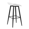 Faux Leather Fixed Bar Stool with Metal Base and Built-In Footrest for Kitchen or Home Bar - 4 of 4