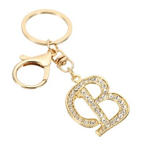 Unique Bargains Chic Stylish Zinc Alloy Gold Tone Initial Letter Keychain - 1 of 4