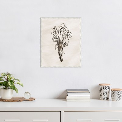 Dan Meneely Native Flowers White Beaded Canvas Wall Art
