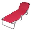vidaXL Patio Lounge Chair Folding Sunlounger Outdoor Poolside Sunbed Steel - Red - 2 of 4