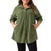 Agnes Orinda Women's Plus Size Long Sleeve Pockets Casual Corduroy Button Down Shirts - 2 of 4