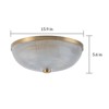 LLHZSY 15 9/10" Semi-Dome Clear Glass Flush Mount Ceiling Light, Modern Classic 3-Light Fixture-Gold - 4 of 4