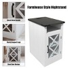INFURNIC Nightstands Farmhouse End Table and Barn Door Adjustable Shelf Storage 3-Tier Storage for Bedroom, White, 15.35"*22.05"*25.71" - 3 of 4