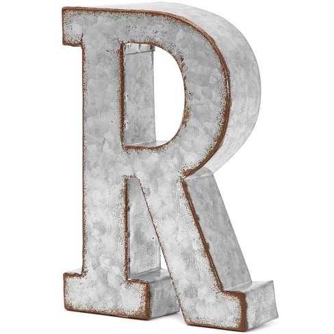 Bright Creations Galvanized Metal Silver Decorative Letters R ...