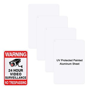 Unique Bargains Aluminum Reflective UV Protected Waterproof White Blank Metal Signs 4 Pcs - 1 of 4