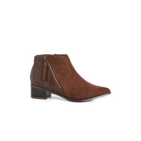 Ladies wide fit outlet brown ankle boots